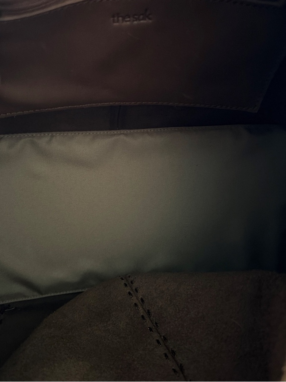 The Sak Los Feliz Large Brown Leather Tote Bag with Tassel Embossed - Picture 5 of 7